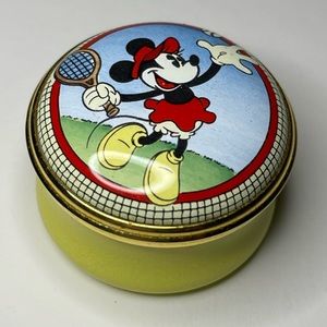 RARE HALCYON DAYS Minnie Mouse Playing Tennis Trinket Box